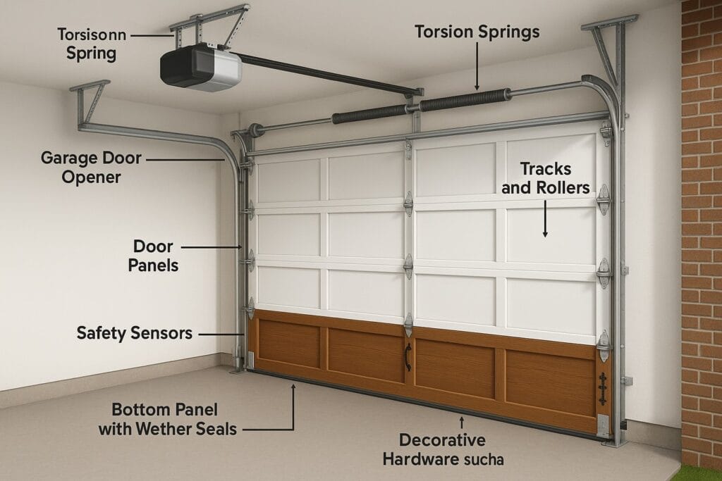 How to Maintain Your New Garage Door Installation for 10+ Years 2 Components of a Garage Door System2