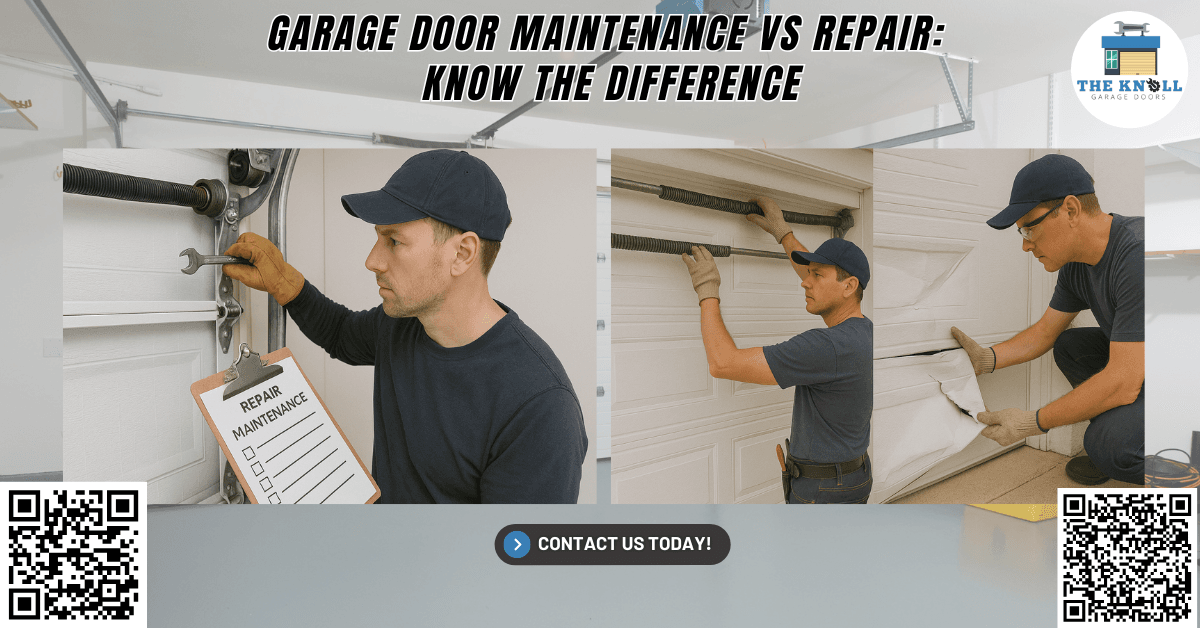 Tips & Guides 20 Garage Door Maintenance vs Repair: Know the Difference - The Knoll Garage Doors