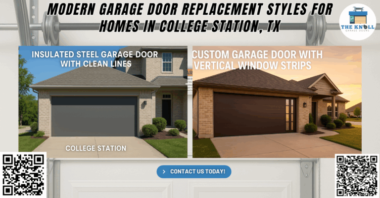 College Station, TX Garage Doors: Comparing Strengths and Weaknesses of Different Materials 2 Modern Garage Door Replacement Styles for Homes in College Station, TX - The Knoll Garage Doors