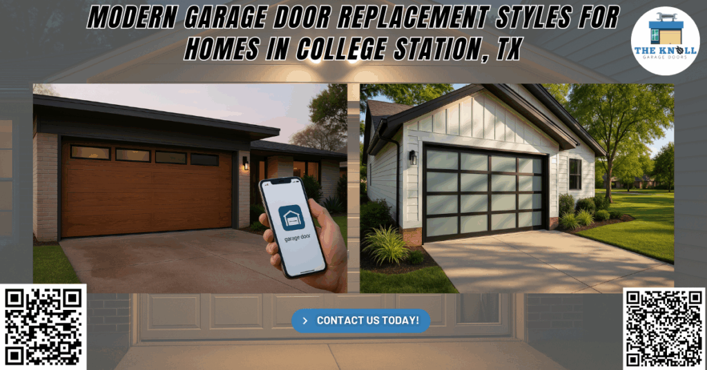 Modern Garage Door Replacement Styles for Homes in College Station, TX 1 The Knoll Garage Doors 2