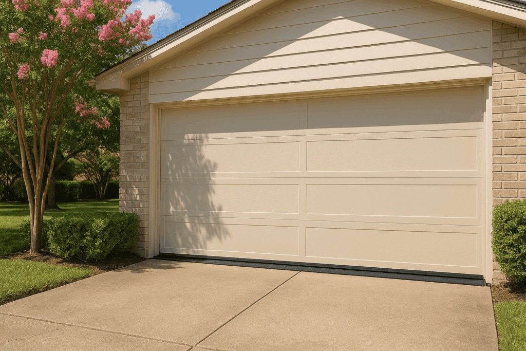College Station Residents: When to Repair Garage Door for Better Energy Efficiency 3 Newly sealed and weatherproof entry after professional service to repair garage door.